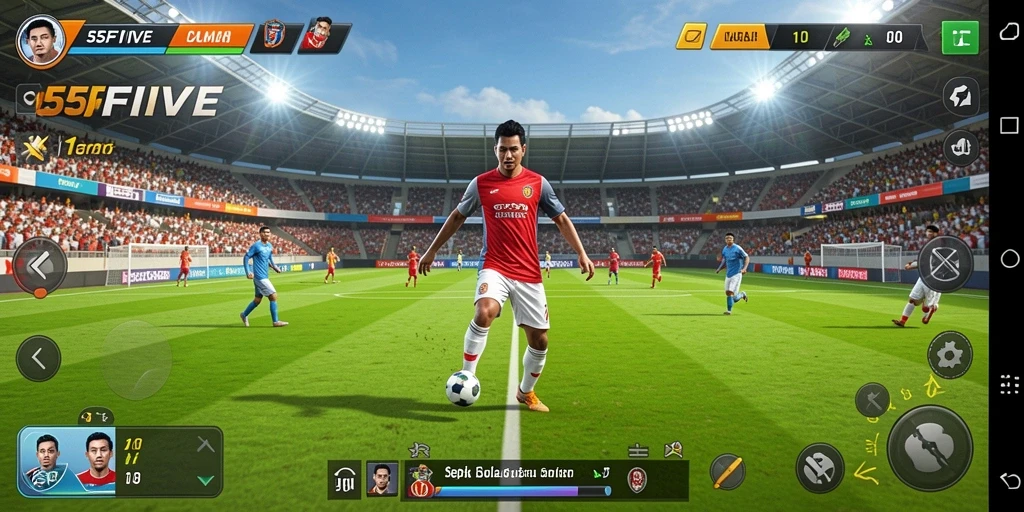 Tampilan gameplay seru dan mendebarkan dari 55FIVE.