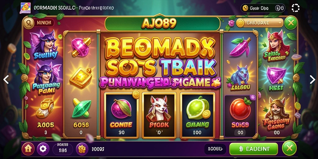 Tampilan gameplay menarik dari AJO89 dengan tema slot yang bervariasi.