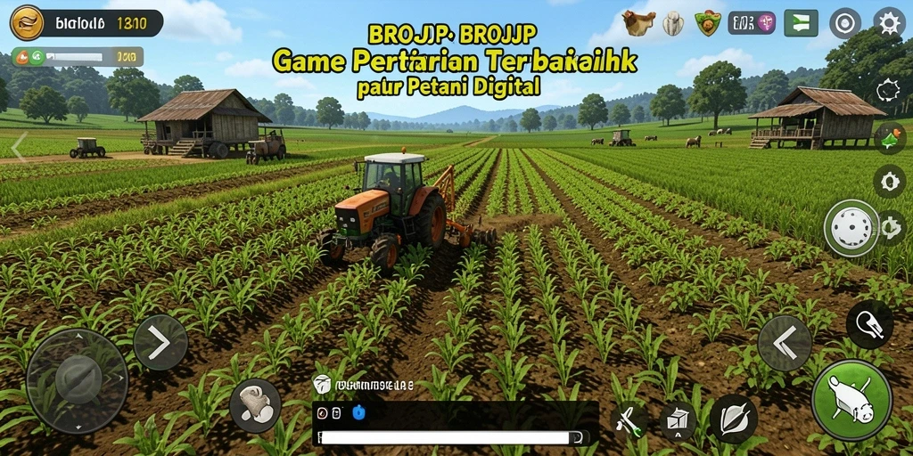 Screenshot gameplay BROJP menunjukkan aksi bertani yang seru dan interaktif.