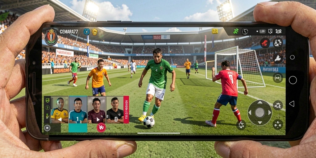 Tampilan gameplay CEMARA77 yang seru dan menegangkan di lapangan sepak bola.
