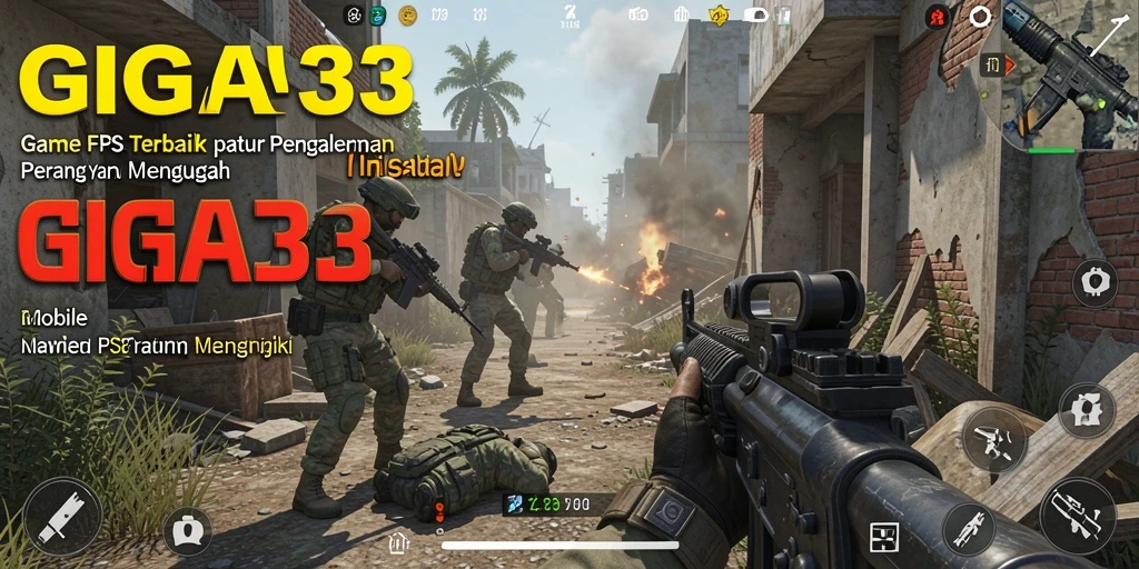 Screenshot GIGA33 menampilkan aksi tembak-menembak yang mendebarkan.
