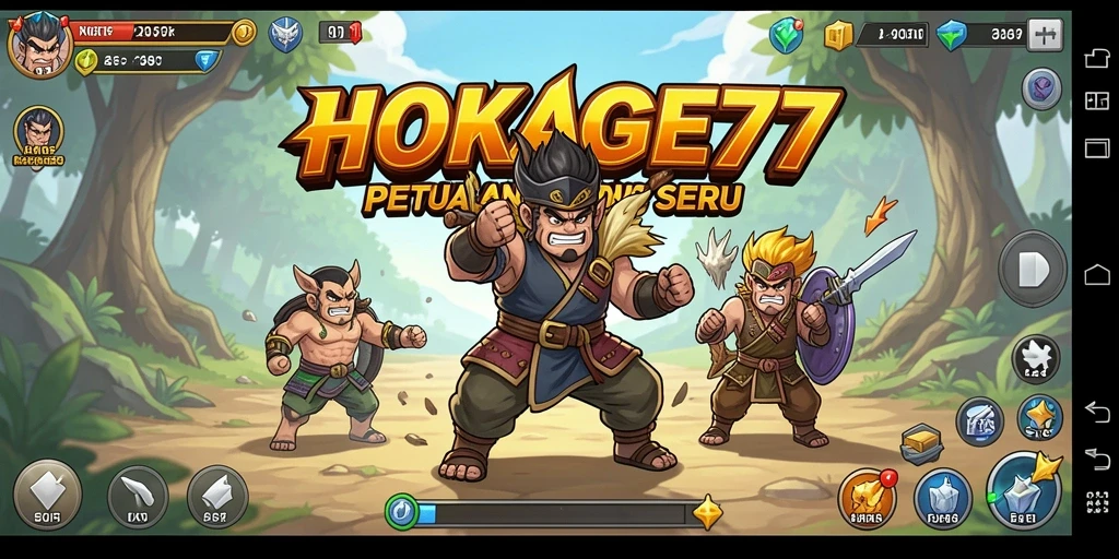 Tangkapan layar menunjukkan karakter dalam HOKAGE77 bertarung dengan gaya Idle yang unik.