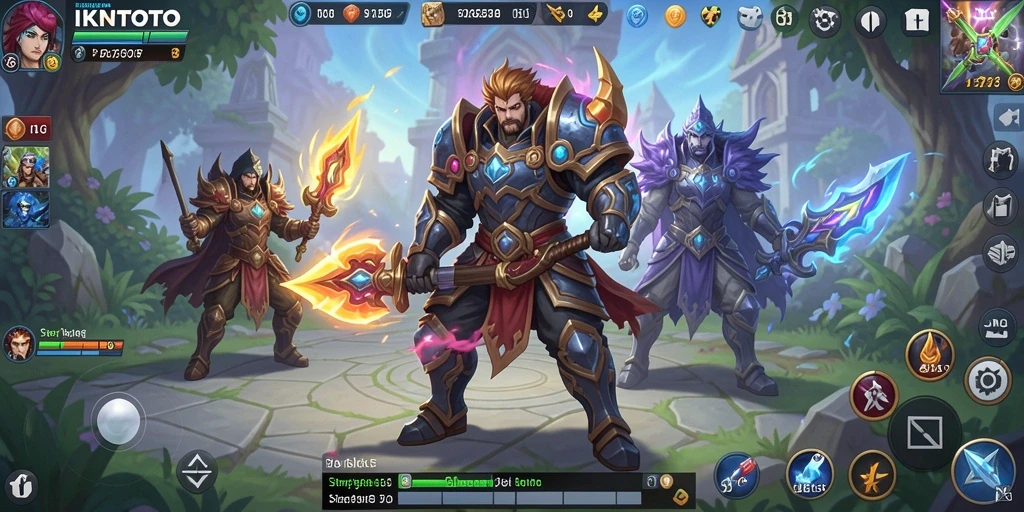 Screenshot gameplay IKNTOTO menunjukkan pertempuran strategis yang mendebarkan.