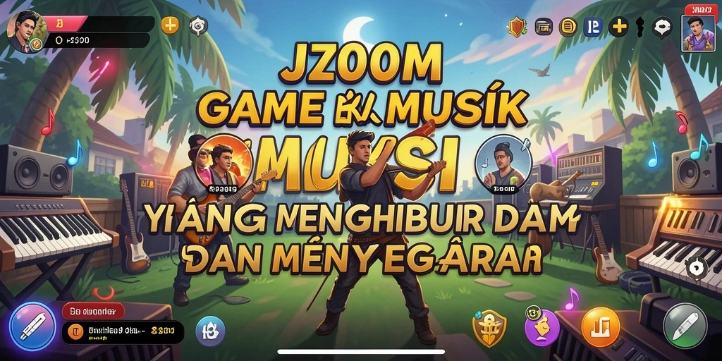 Tampilan gameplay J200M yang dinamis dan penuh warna.