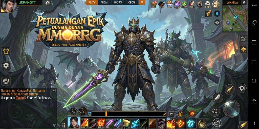 Screenshot gameplay menampilkan aksi seru dalam petualangan MMORPG.