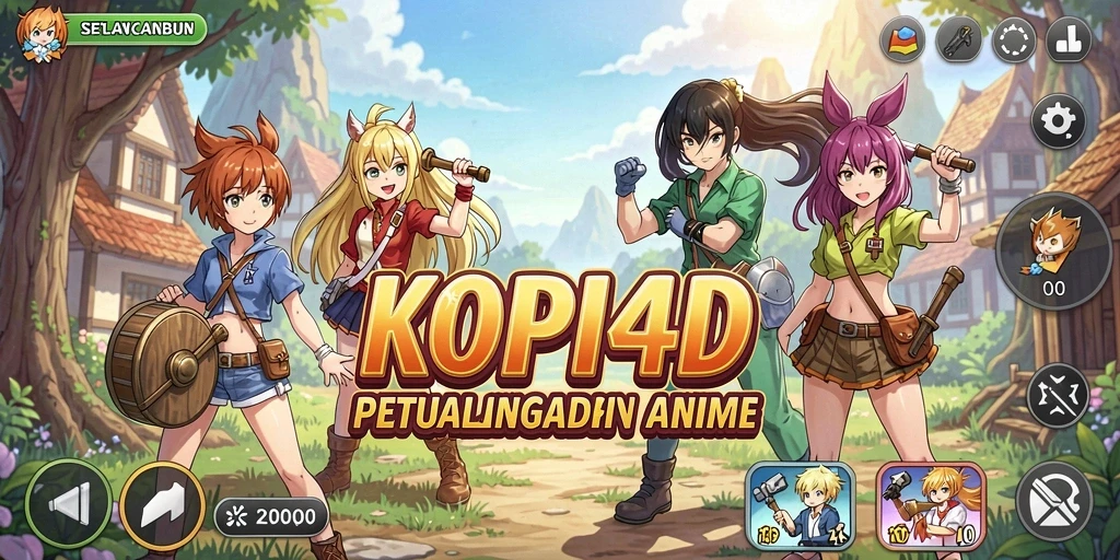 Tampilan gameplay KOPI4D yang menakjubkan dalam dunia Anime.