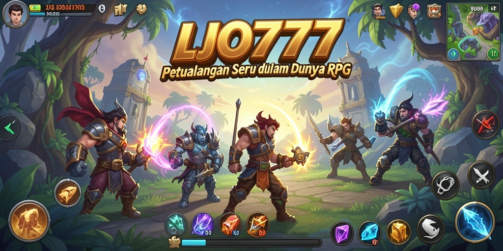 Screenshot menampilkan karakter utama bertarung dalam dunia RPG yang menakjubkan.