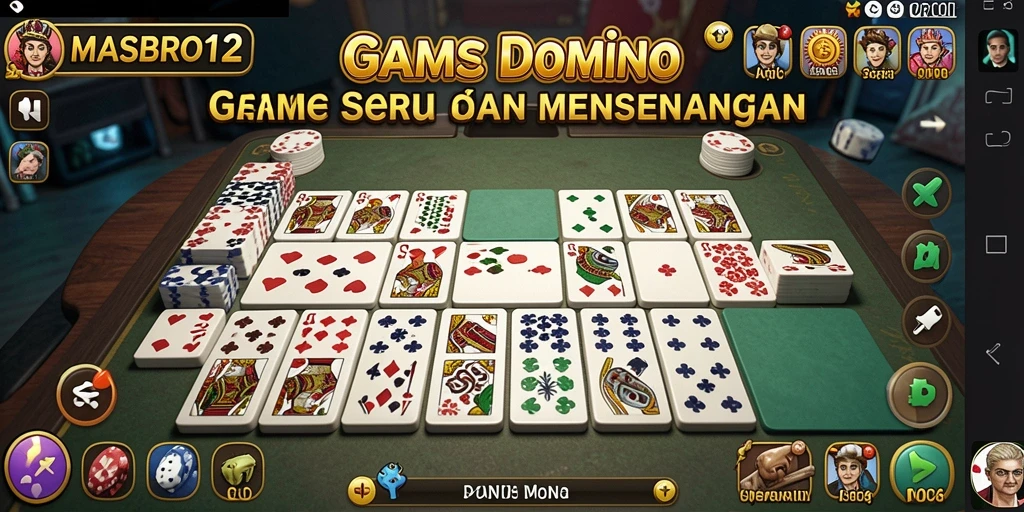 Tampilan menarik dari gameplay domino di MASBRO12.