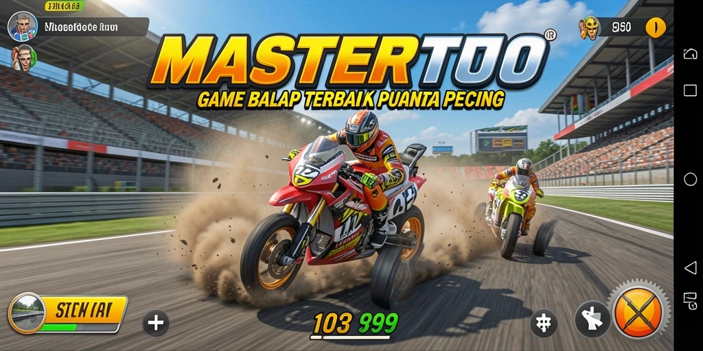 Screenshot gameplay MASTERTOTO yang menunjukkan balapan mendebarkan.