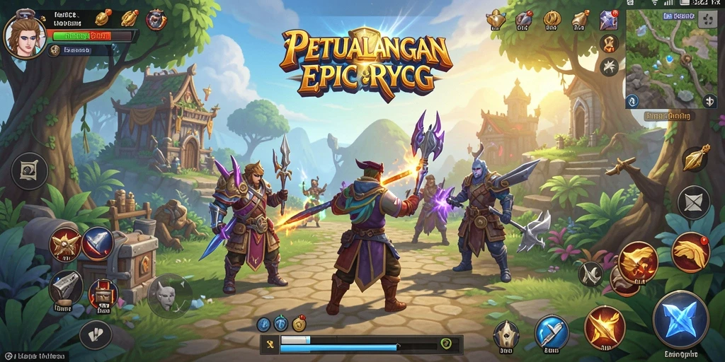 Screenshot N32 menampilkan aksi pertempuran seru dalam dunia RPG.
