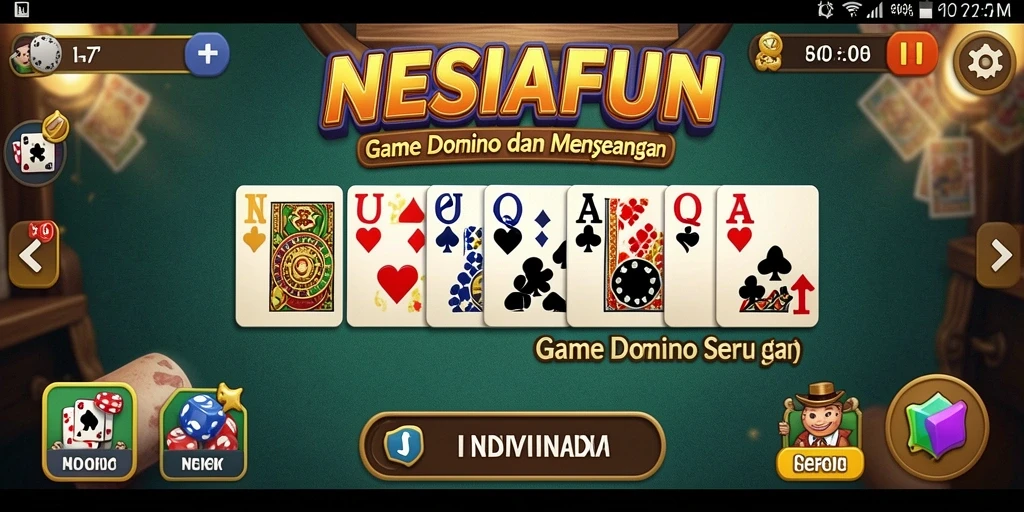 Screenshot gameplay NESIAFUN menunjukkan serunya permainan Domino.