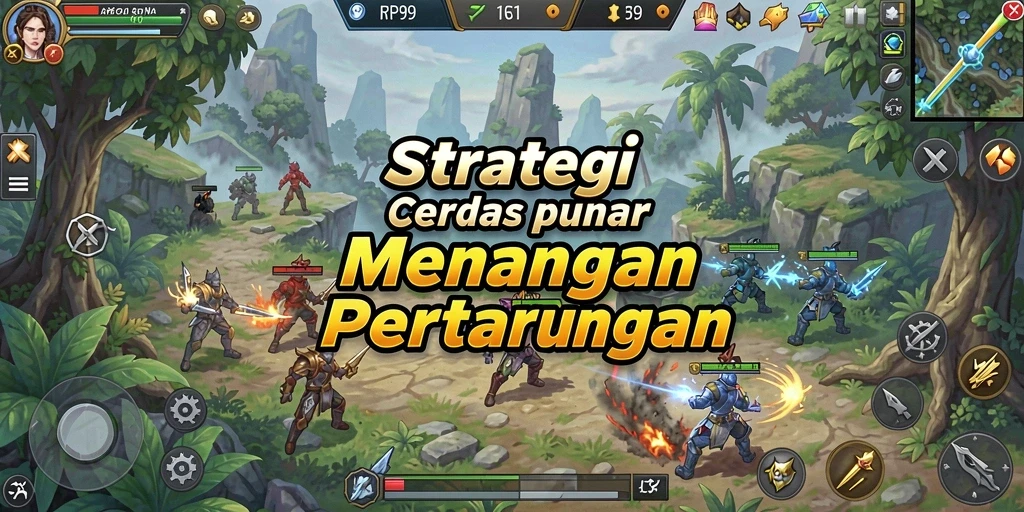 Screenshot RP99 menampilkan aksi gameplay strategi yang intens.