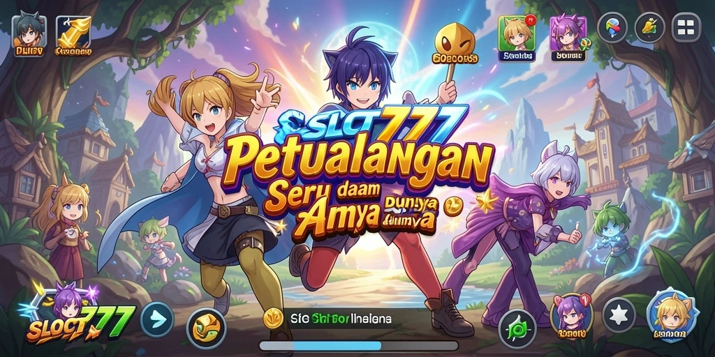 Screenshot menunjukkan gameplay menawan dari SLOT777 dengan karakter anime.