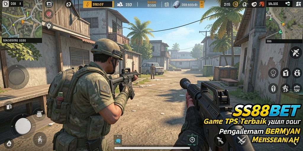 Tangkapan layar menampilkan aksi seru dalam permainan SS88BET dengan gameplay TPS.