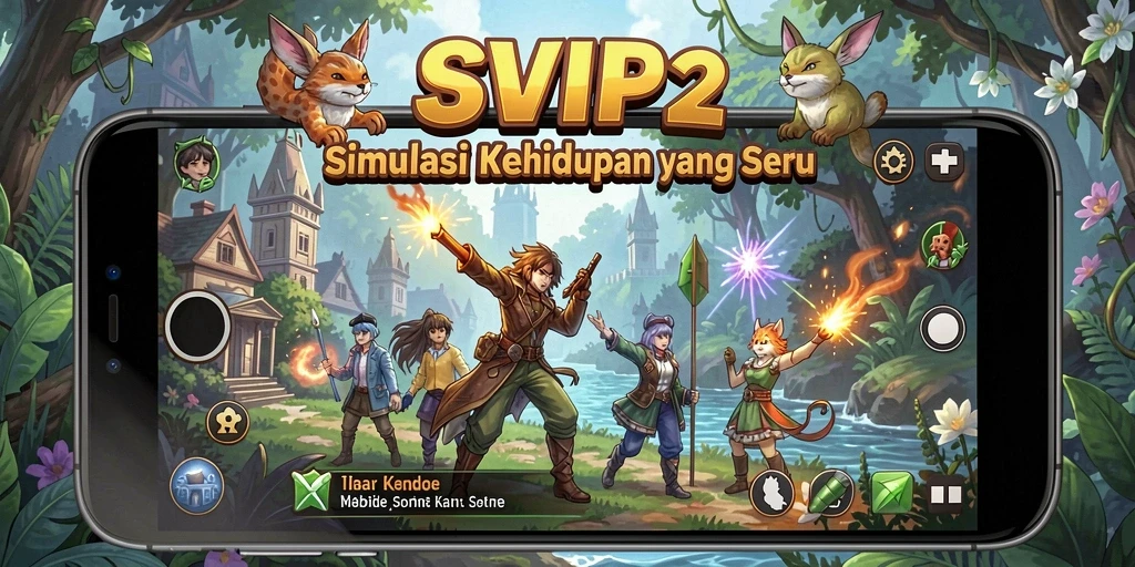 Screenshot gameplay SVIP2 menampilkan aktivitas simulasi kehidupan yang seru.